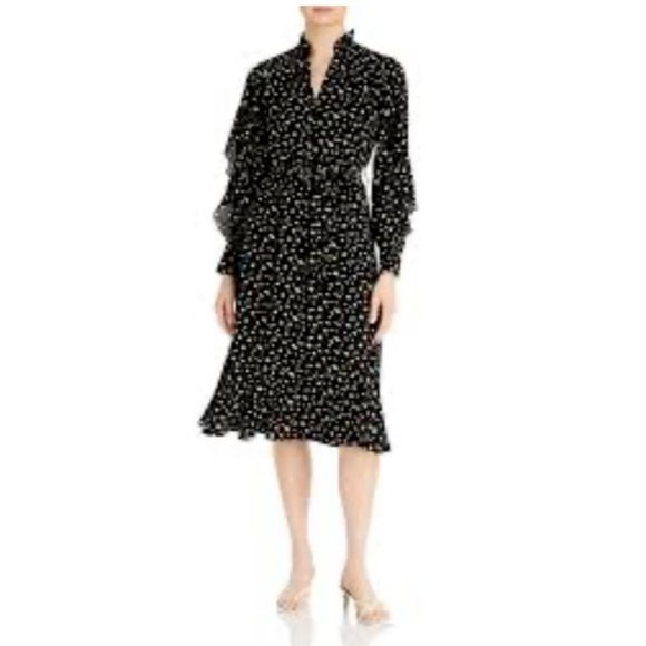Tahari Floral Midi Dress Long Flutter Sleeve XL Extra Large Flowy Romantic NEW - Picture 1 of 14